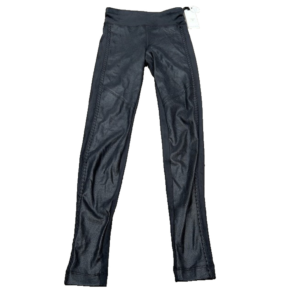 NWT Hale Bob Womens Pants High Rise Elastic Waist Stitched Fitted Black Size‎ XS